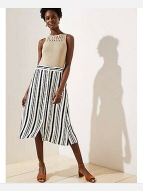LOFT 🆕Striped A-line Skirt